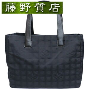 CHANEL Travel Line Tote Bag Black Handbag